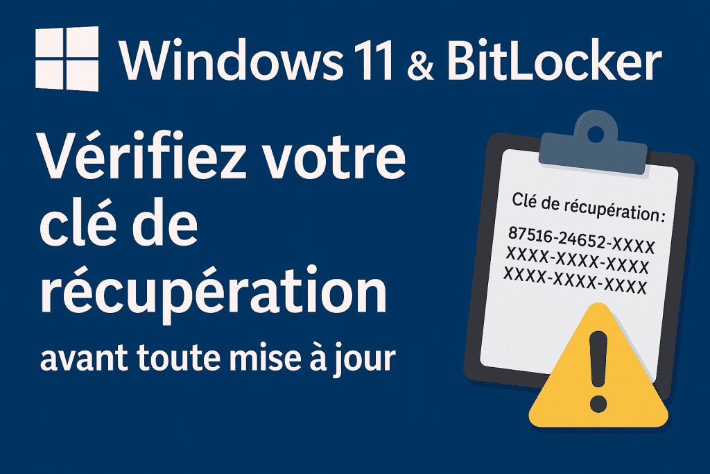 Avertissement Windows 11 et BitLocker – Vérifiez votre clé de récupération avant toute mise à jour système pour éviter la perte définitive de vos données